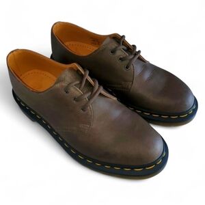 NEW DR. MARTENS 1461 Carrara In Olive Leather‎ Oxford Unisex Women's 7 / Men's 6